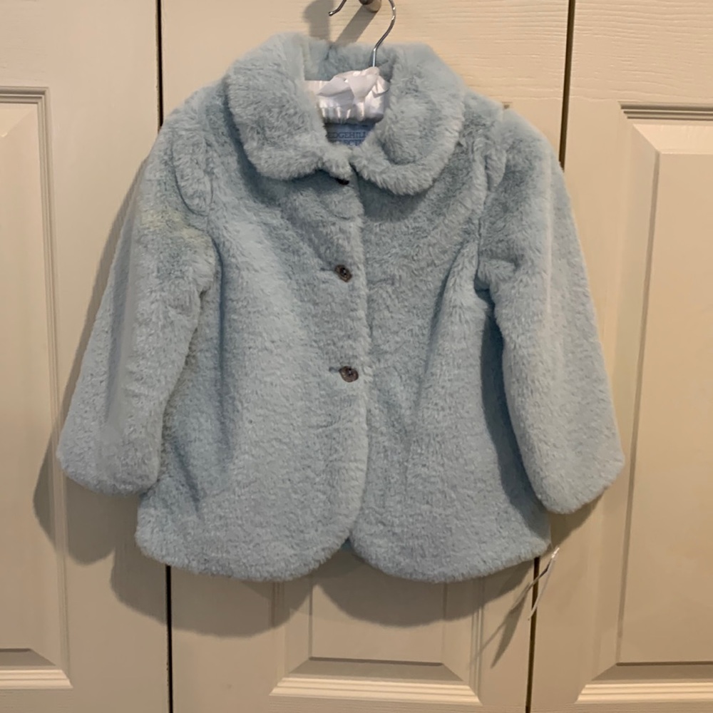 NWT Edgehill collection fuzzy blue coat size 2-3